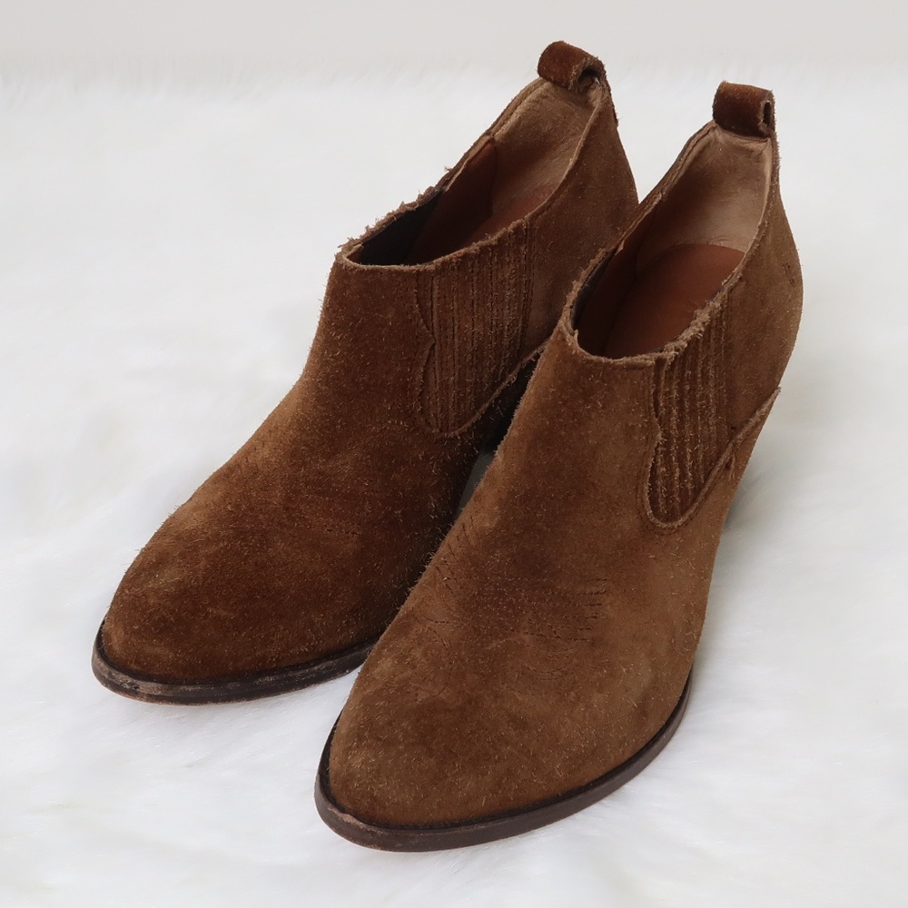 Frye Frye Iliana Suede Distressed Shootie Bootie 8 - Picture 2 of 8